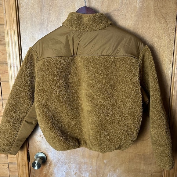 Madewell Faux Shearling Half Zip Pullover Sweater Dried Cedar XS - Picture 4 of 10